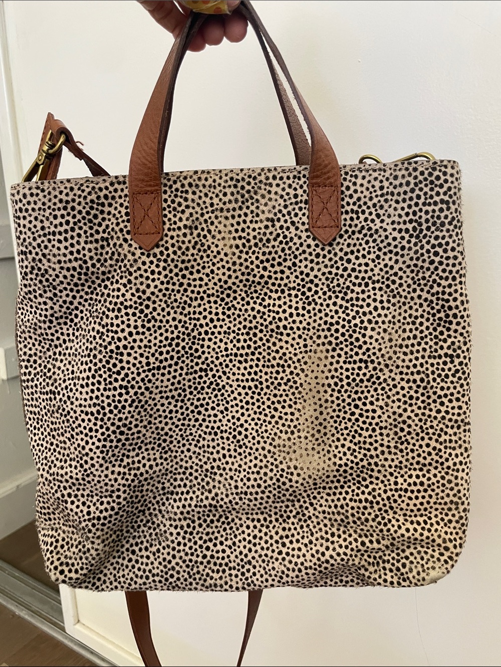 Madewell Speckled Calf Tote with Brown Leather Trim - Picture 14 of 14